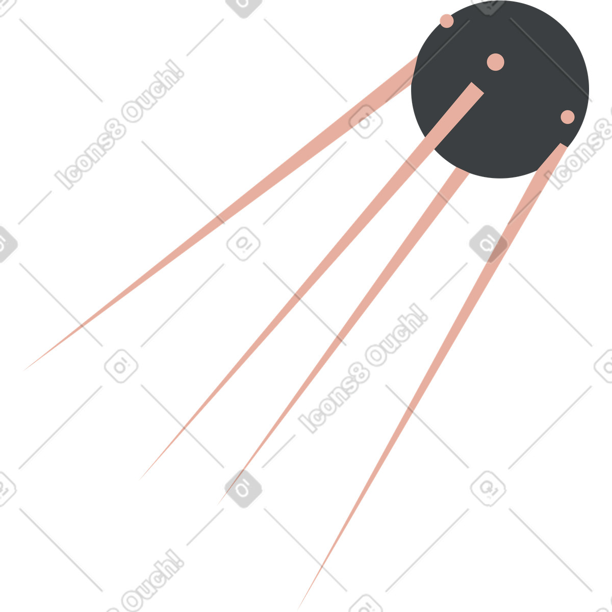 Ilustración Pequeño satélite redondo y antiguo en estilo Kiddo a descargar en PNG SVG