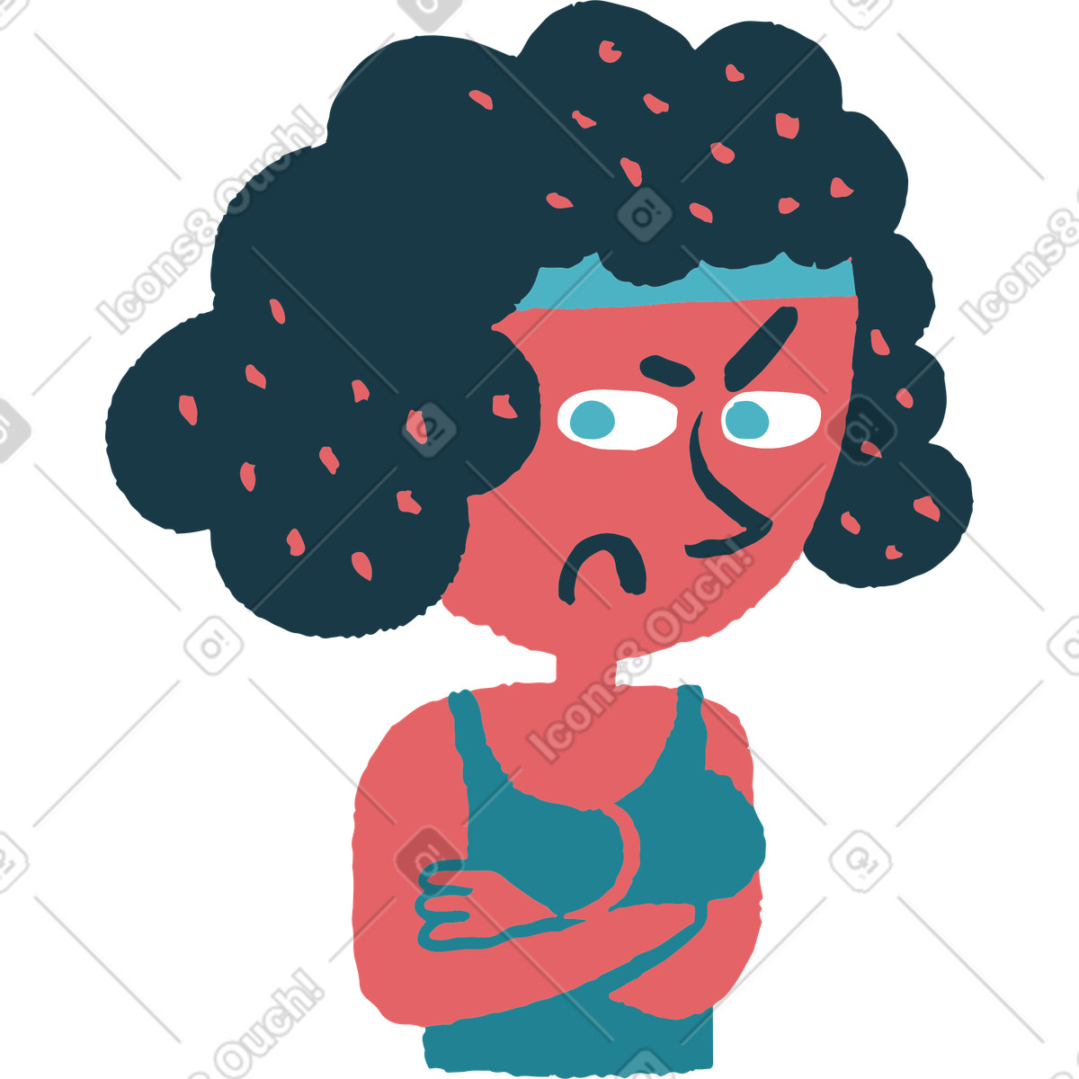 Flamenco スタイルの 悲しい女 のイラストをPNG、SVG形式でダウンロード
