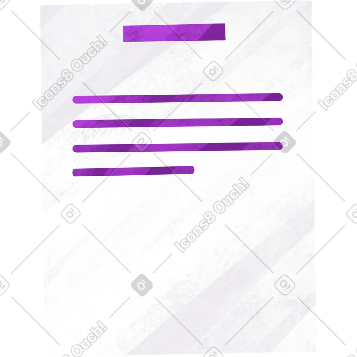 Document on a white sheet of paper with text-Illustration im Bonbon-Stil als Download in PNG, SVG