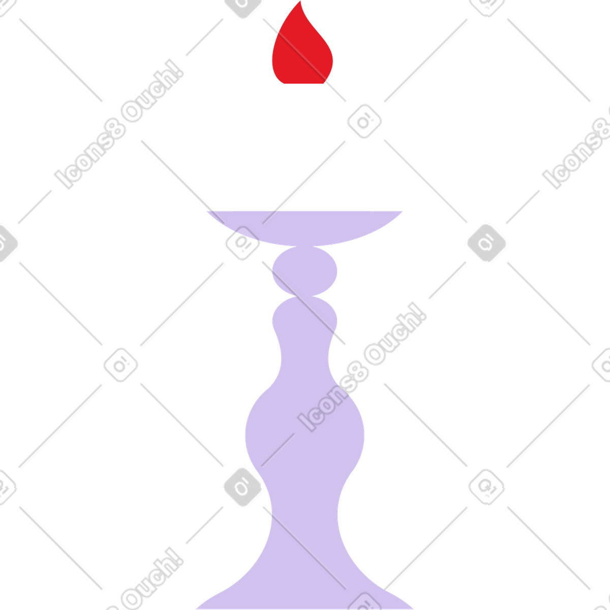 Candeliere con candela illustrazione in stile Folks scarica in PNG, SVG