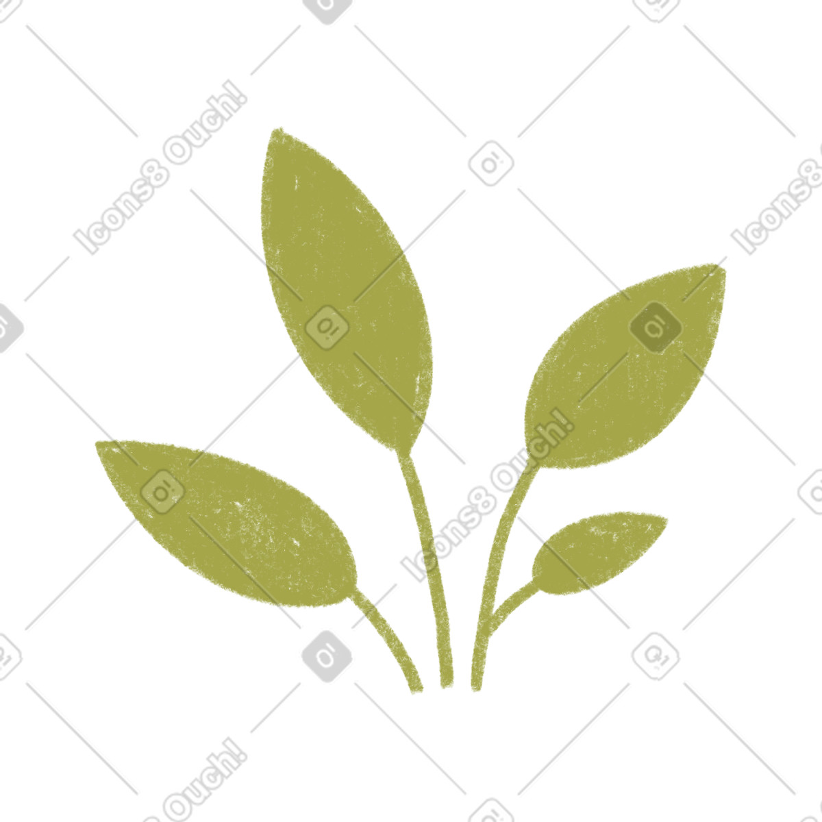 Green plant illustration in Tutti style download in PNG, SVG