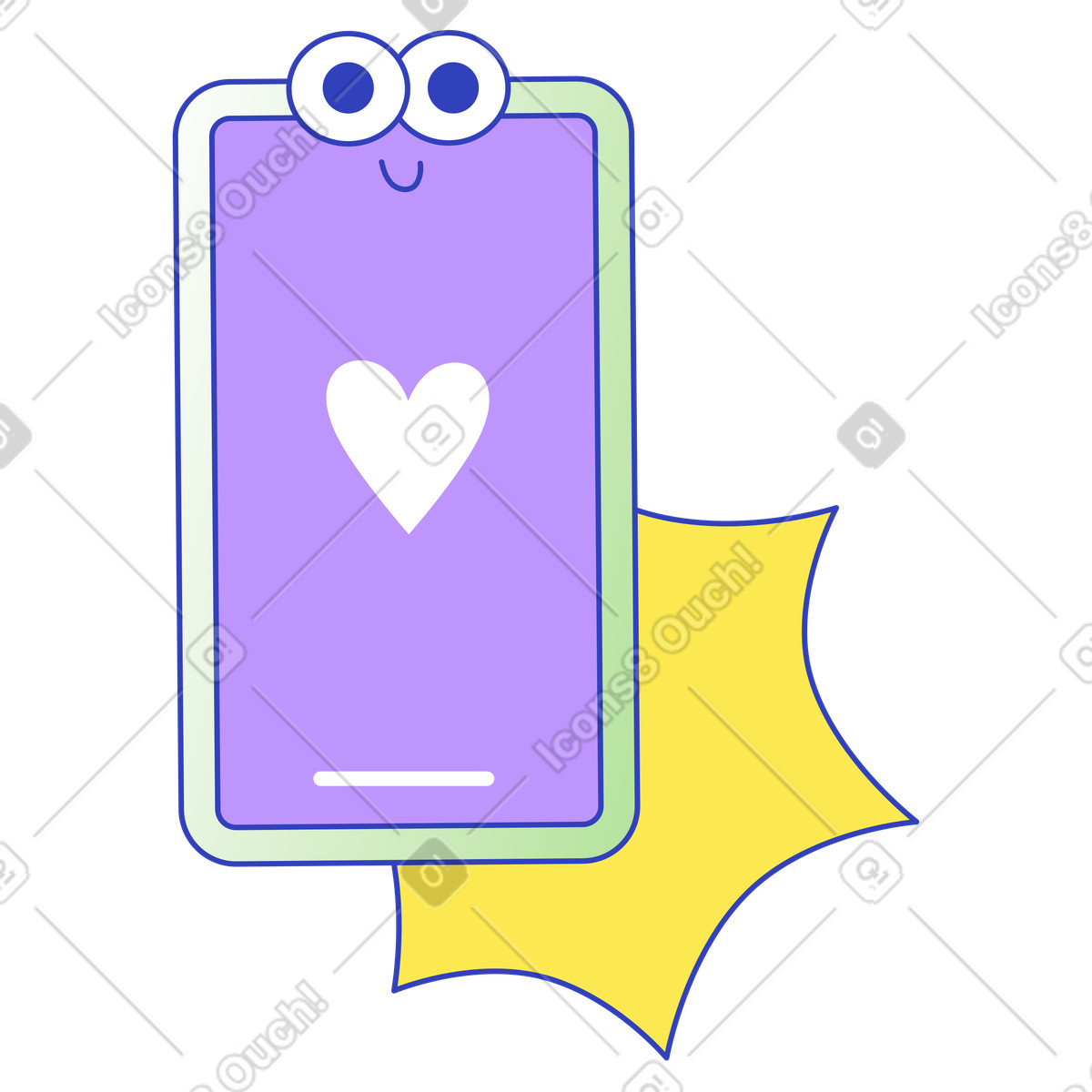 User activity tracking, Smartphone screen, Mobile app interface illustration in Eyeful style download in PNG, SVG