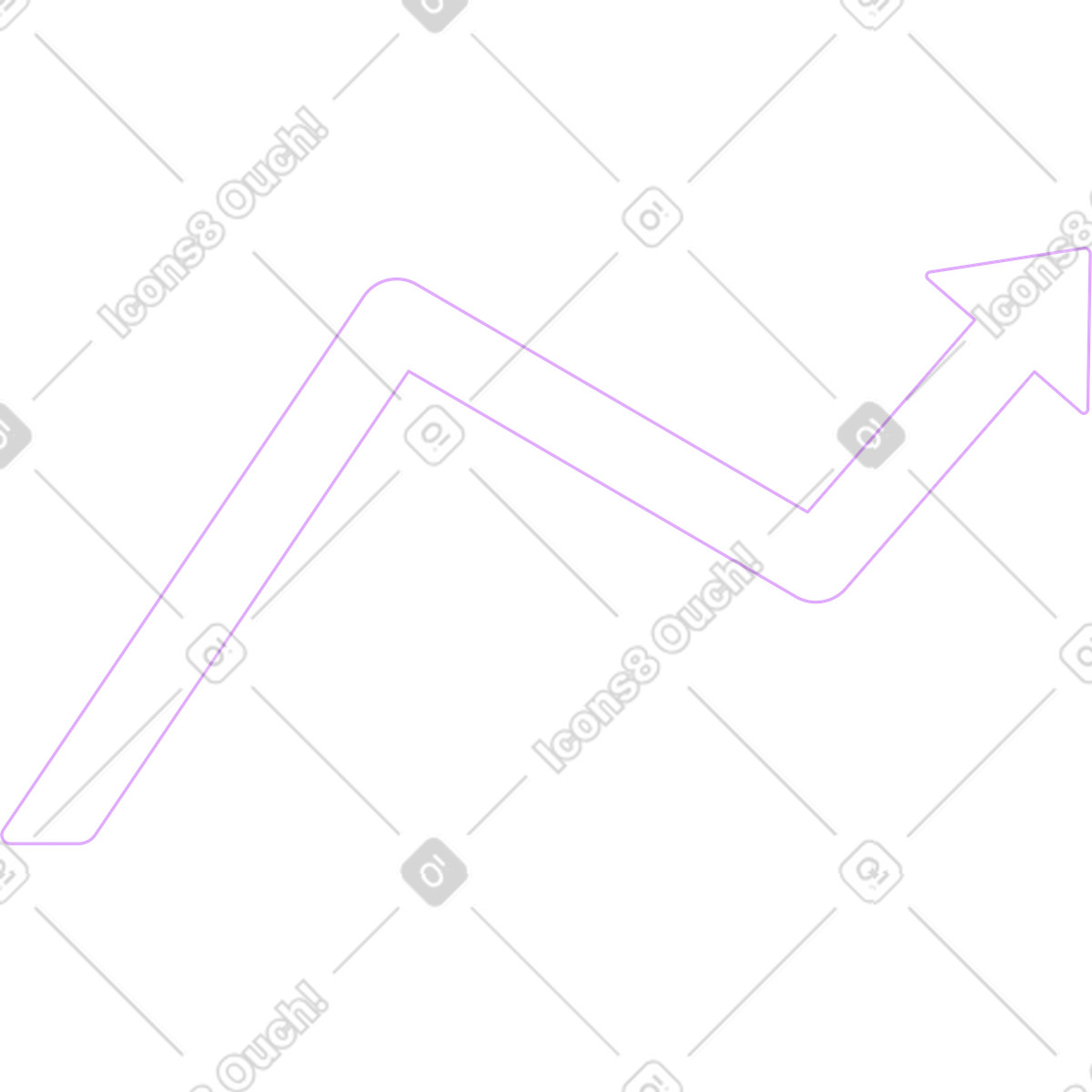 Grande freccia viola lineare illustrazione in stile Grapy scarica in PNG, SVG