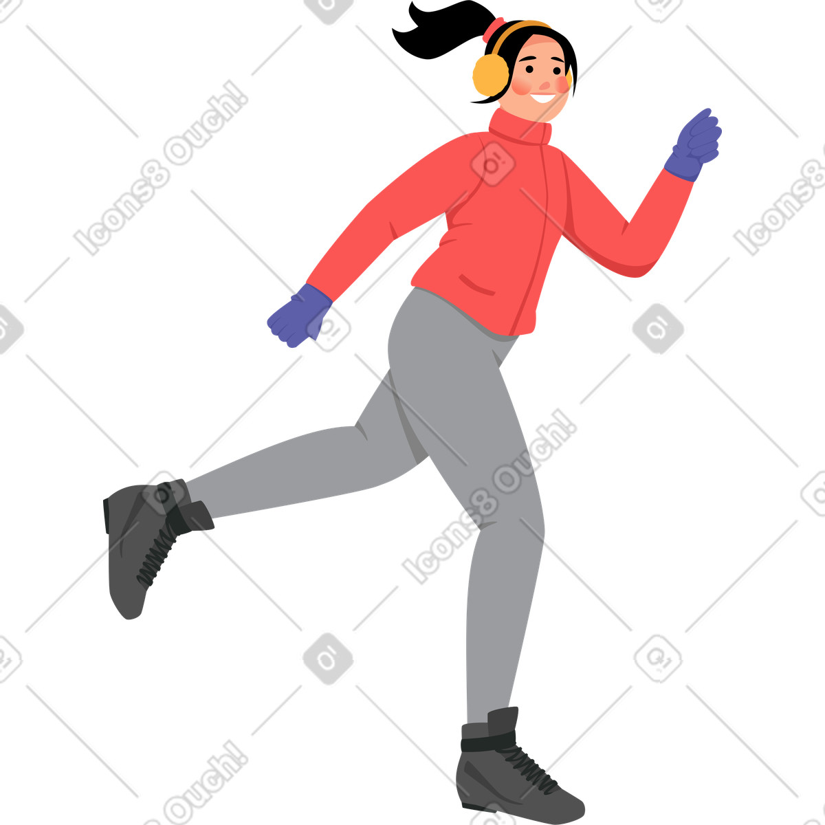 Illustration Skieuse dans le style Lagom à télécharger aux formats PNG, SVG