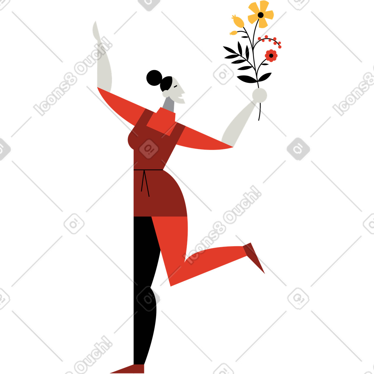 Ilustração de Florista em no estilo Burgundy para baixar em PNG, SVG