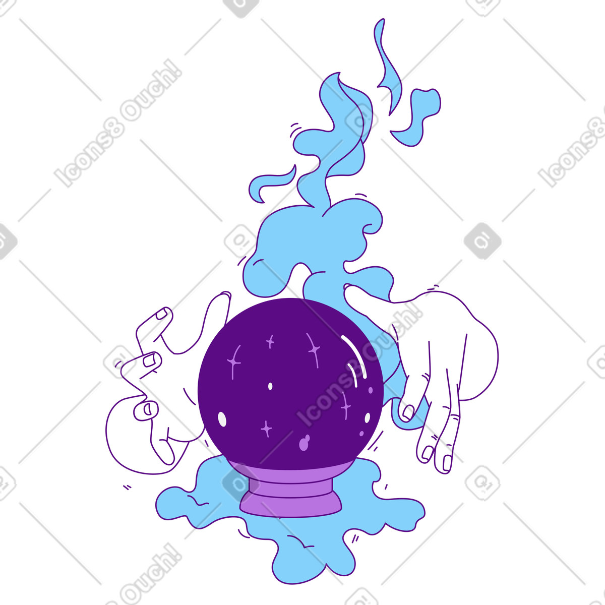 Ilustração de Bola cristal com mãos para adivinhação em no estilo Storyline baixar em PNG, SVG