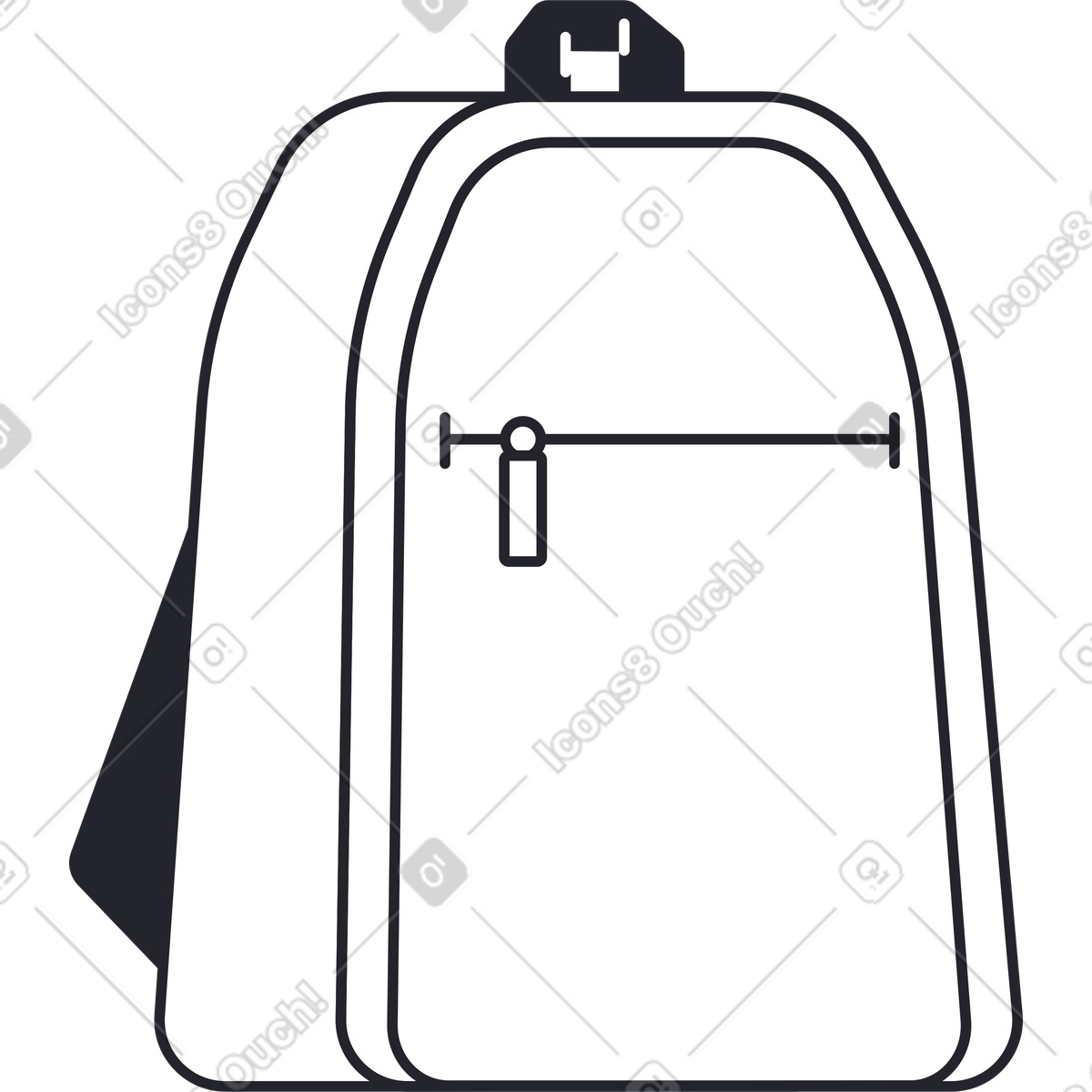 Weißer rucksack-Illustration im Grapy-Stil als Download in PNG, SVG