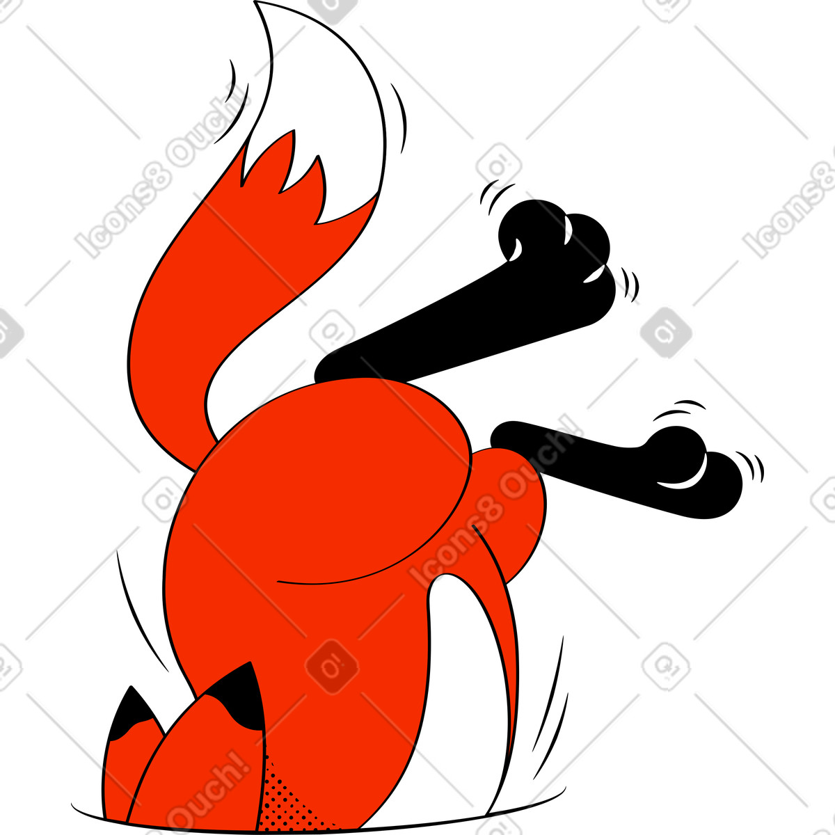 Looney 스타일의 반 여우 일러스트레이션 PNG, SVG 다운로드