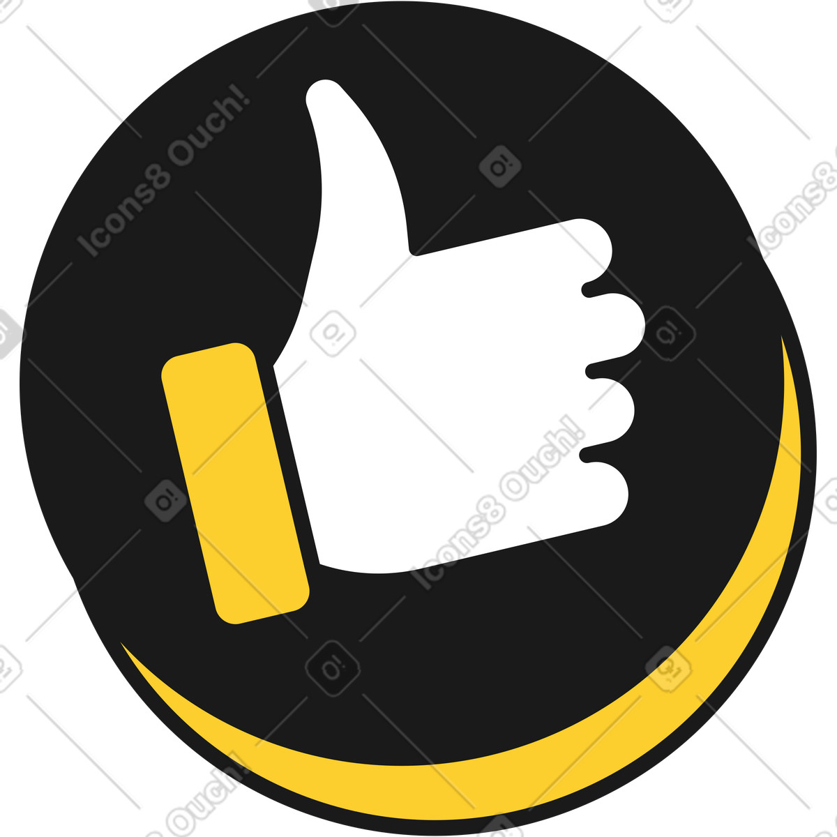 下载 Taxi 风格的 竖起大拇指图标 动画插图，支持 GIF、Lottie （JSON）、AE 格式