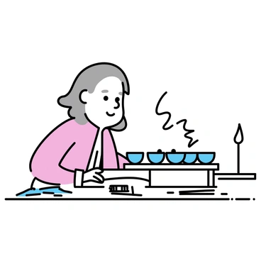 A historical figure resembling "Benjamin Franklin," with gray hair and wearing 18th-century clothing, is seated at a wooden table. He is playing a "glass armonica," focusing intently on the instrument's sliding glass bowls. The background features simple elements like a candle for light and a few scattered sheets of music on the table. The atmosphere captures a sense of concentration and creativity as he performs his music.