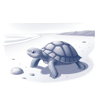 A turtle slowly crawling on a sandy beach towards the ocean