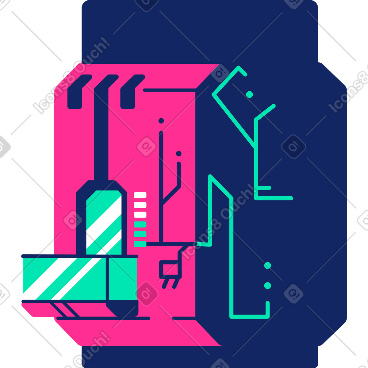 Иллюстрация Дом в стиле Cyborg — скачать в форматах PNG, SVG