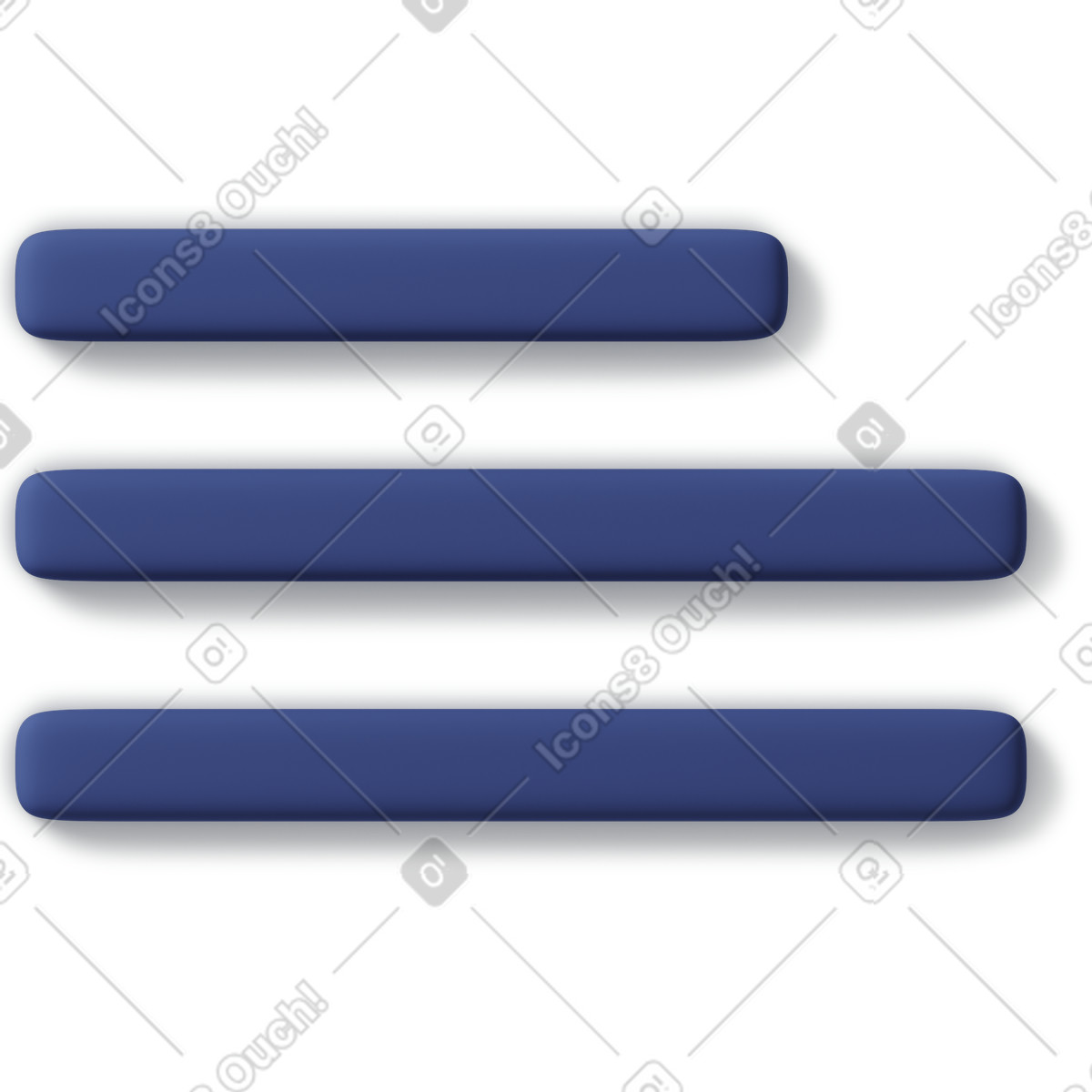 Ilustración Icono de bloque texto azul en estilo 3D Business a descargar en PNG y SVG