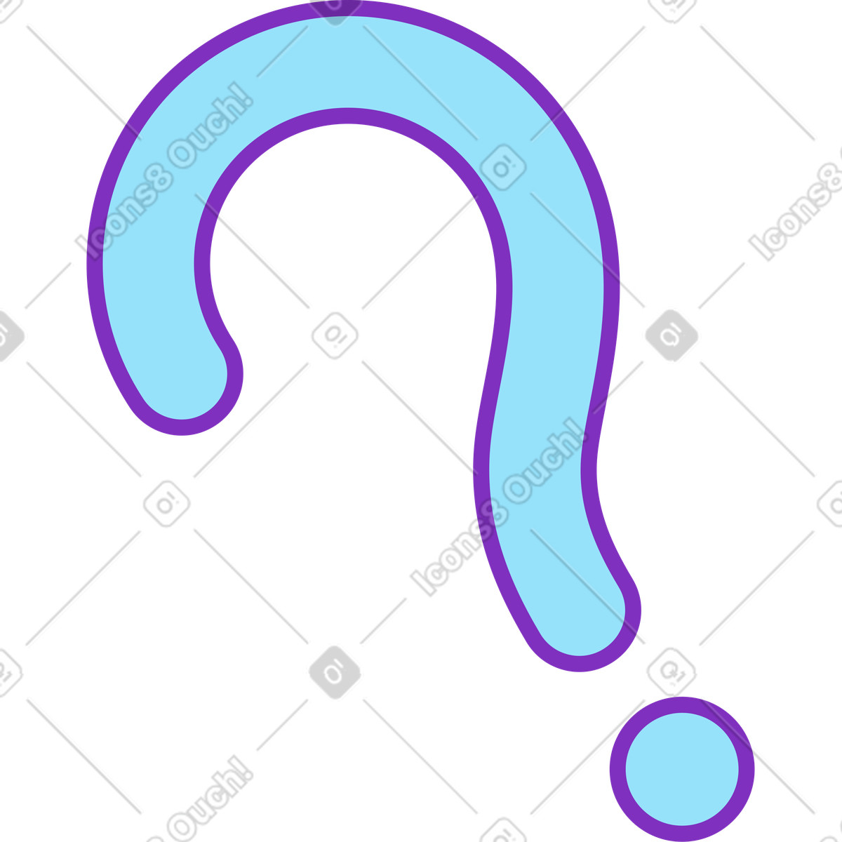 Kleine blaue frage-Illustration im Elastic-Stil als Download in PNG, SVG