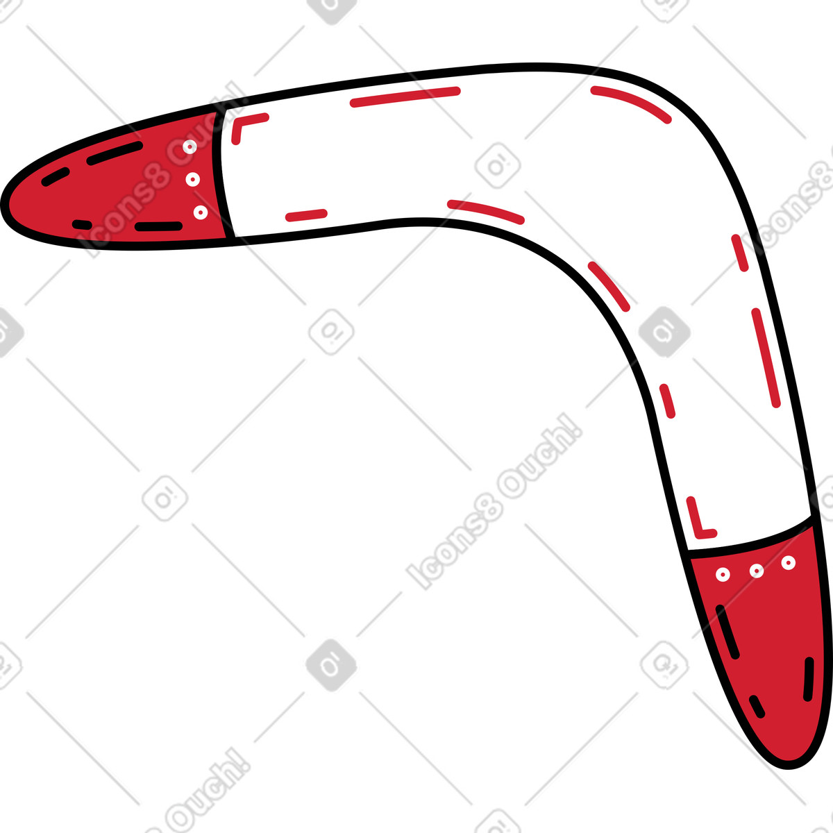 Illustration Boomerang dans le style Ruby à télécharger aux formats PNG, SVG