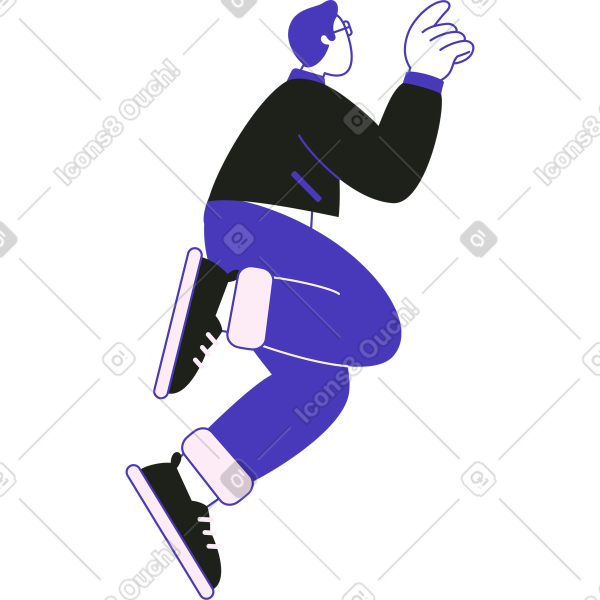 Ilustración Joven con gafas en estilo Blueberry a descargar en PNG y SVG