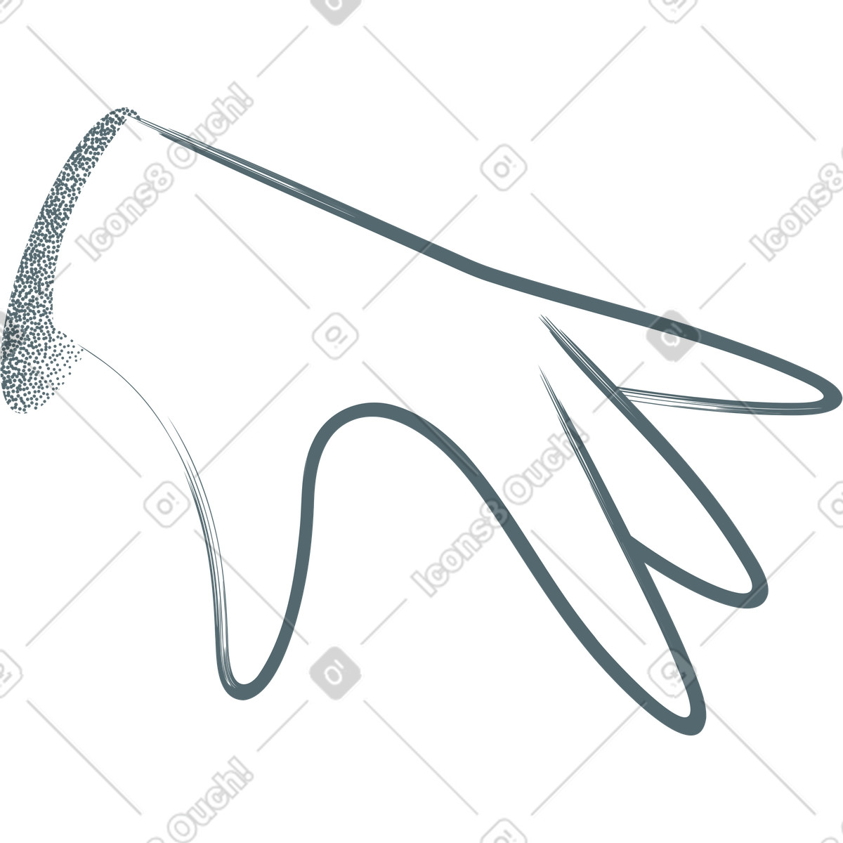 White hand picking something illustration in Grain style download in PNG, SVG