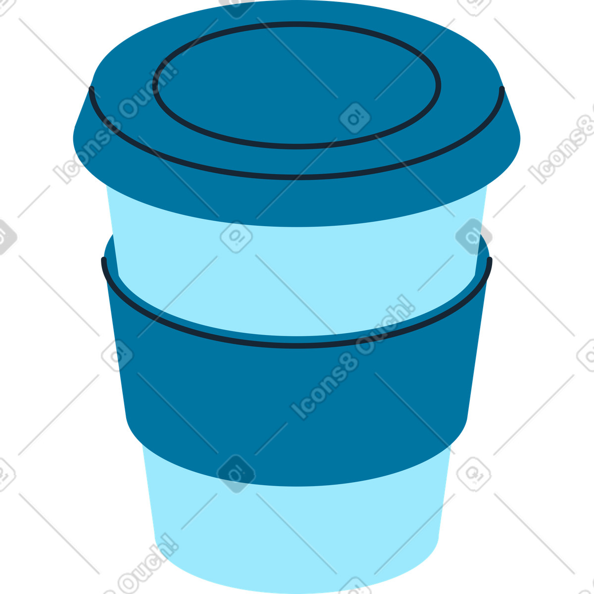 Small coffee cup illustration in Indigo style download in PNG, SVG