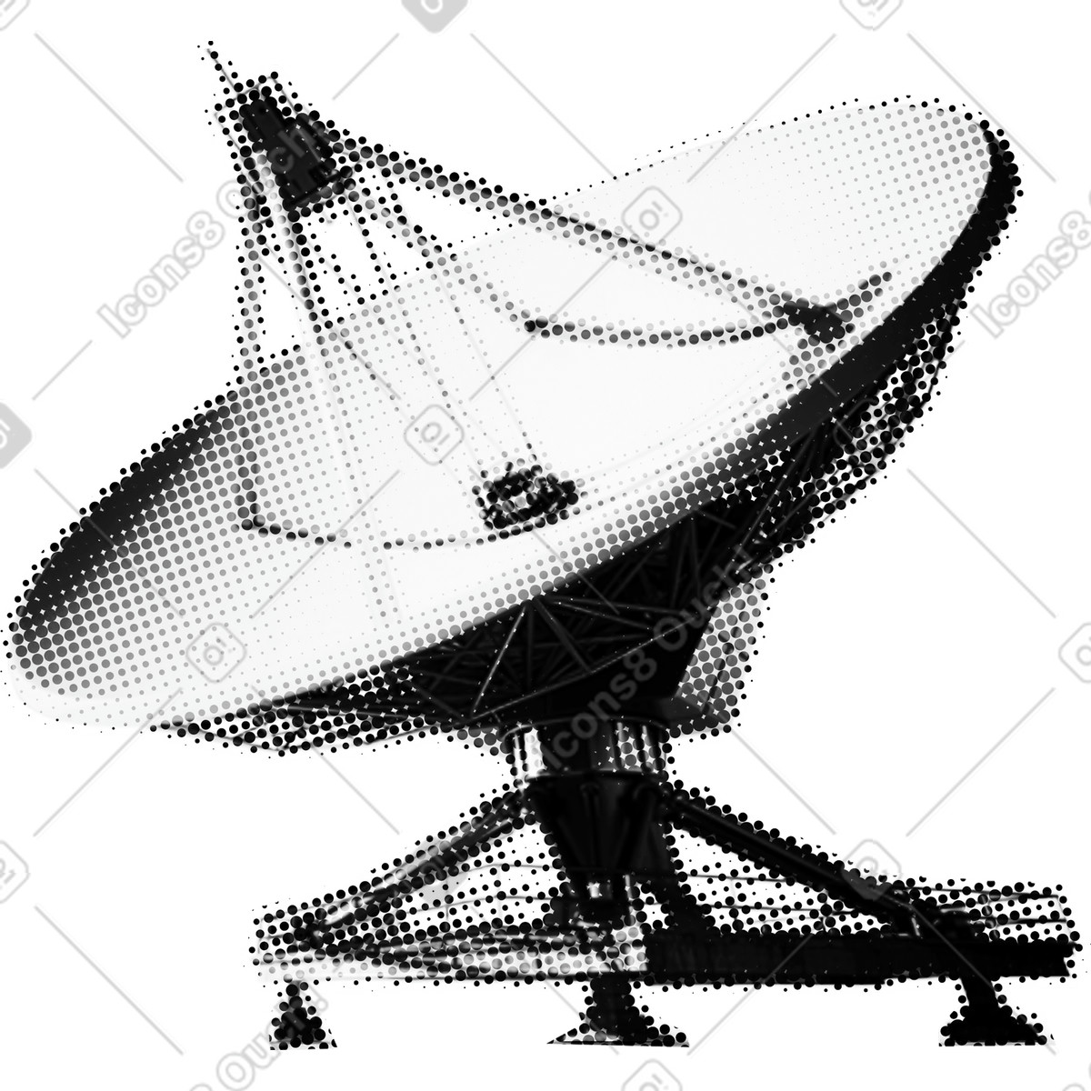 Ilustración Satellite dish en estilo Print a descargar en PNG y SVG