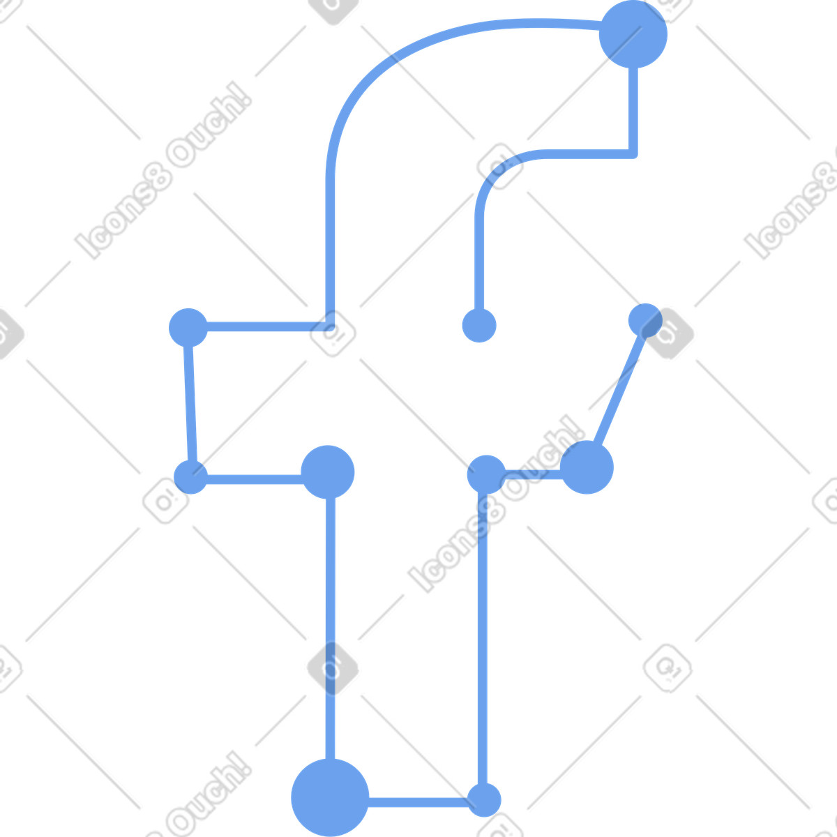 下载 Space 风格的 Blue line facebook icon 插画，支持 PNG、SVG 格式