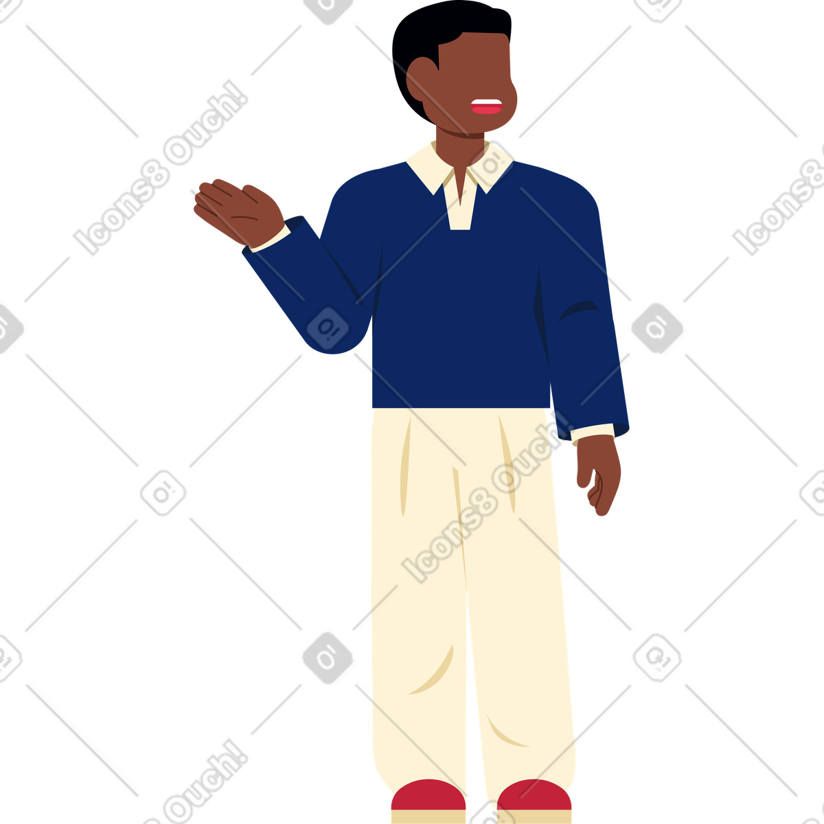 Mann sagt etwas-Illustration im Catchy-Stil als Download in PNG, SVG