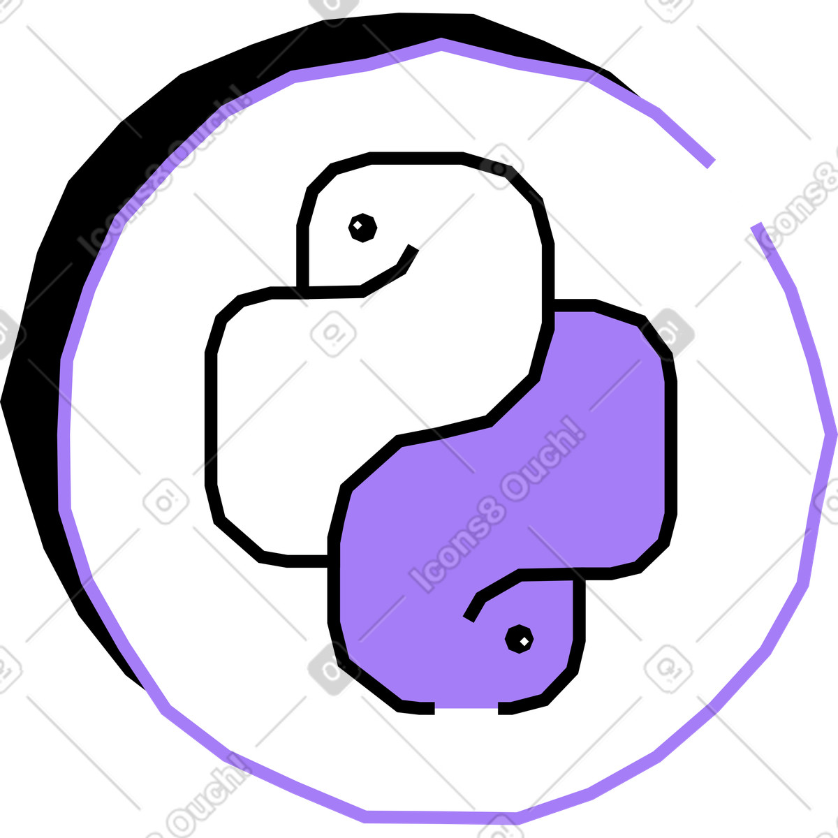 Python icon illustration in PNG, SVG