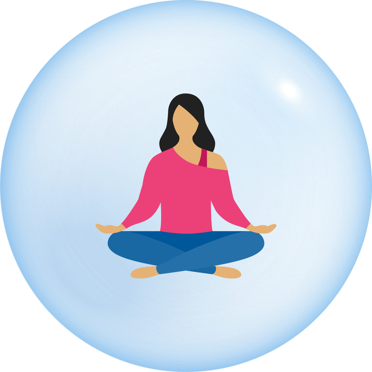 Fogg スタイルの Woman in bubble self isolation のイラストをPNG、SVG形式でダウンロード