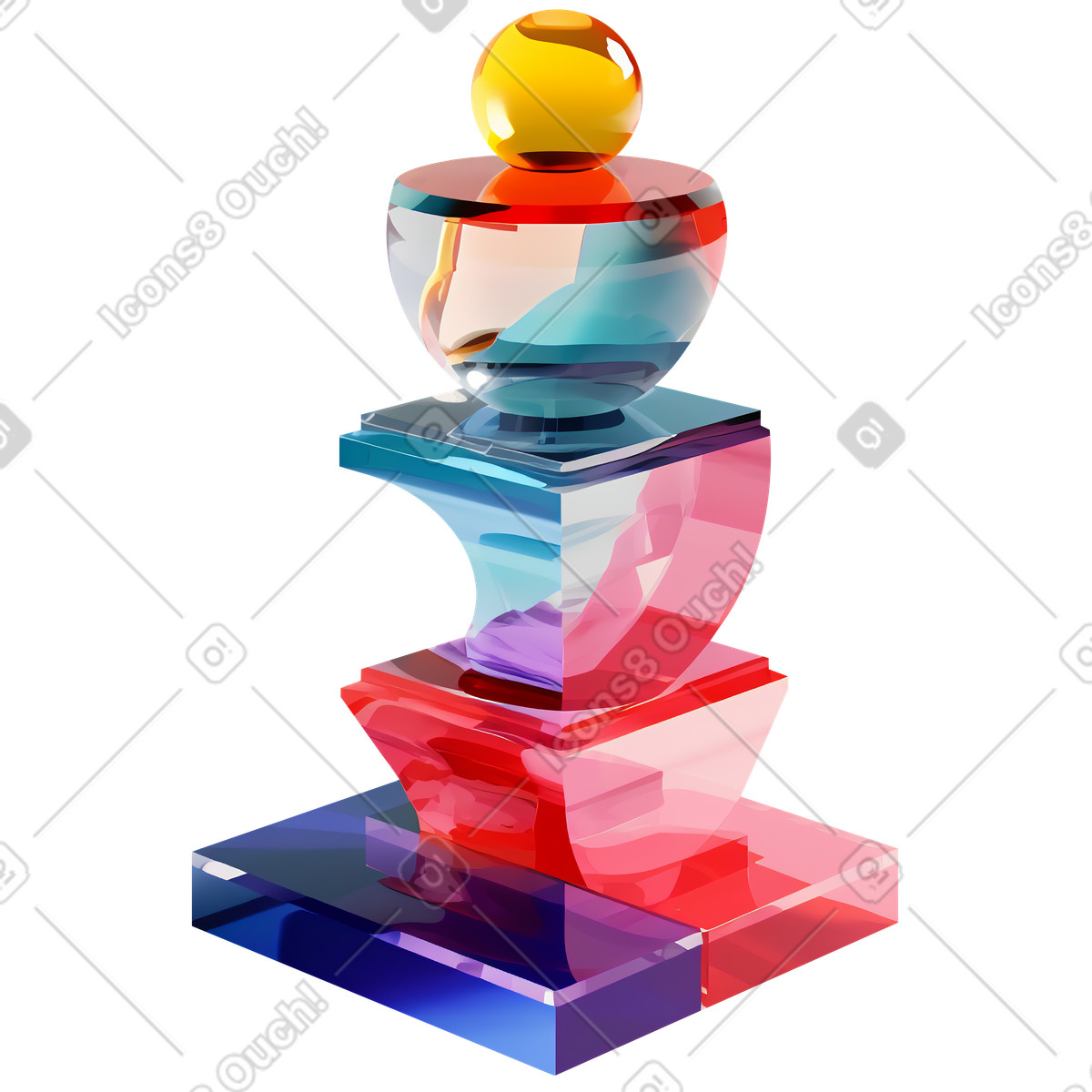 Ilustração de Pilha diferentes formas coloridas em no estilo 3D Construction para baixar em PNG, SVG