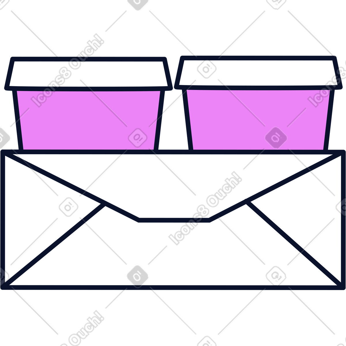Ilustración Tazas de café en un portavasos estilo Flexy a descargar PNG y SVG