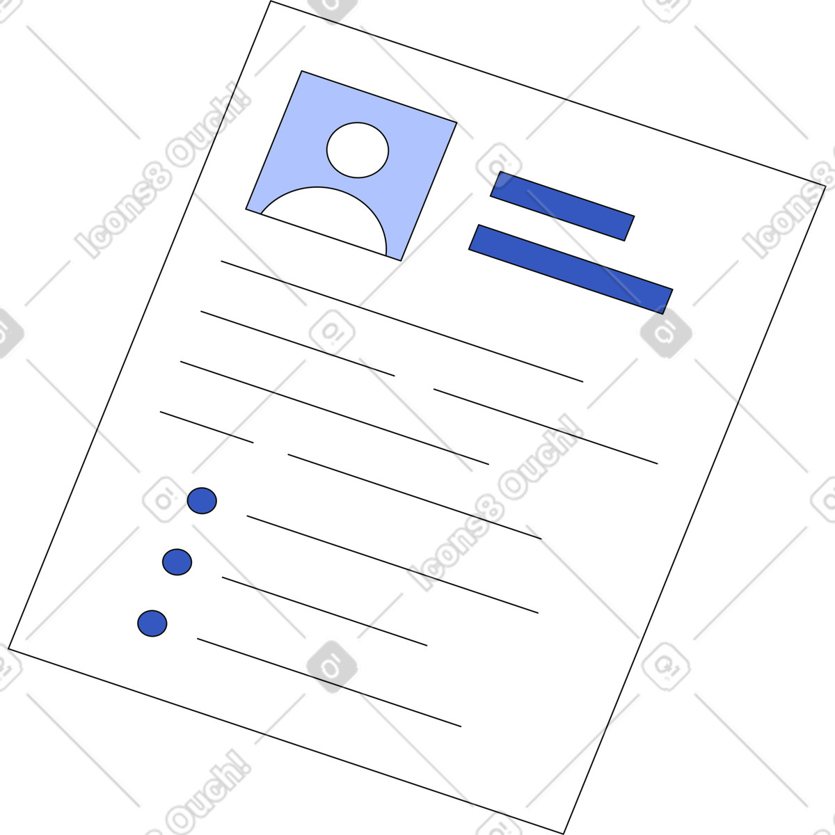 Resume illustration in Techny style download in PNG, SVG