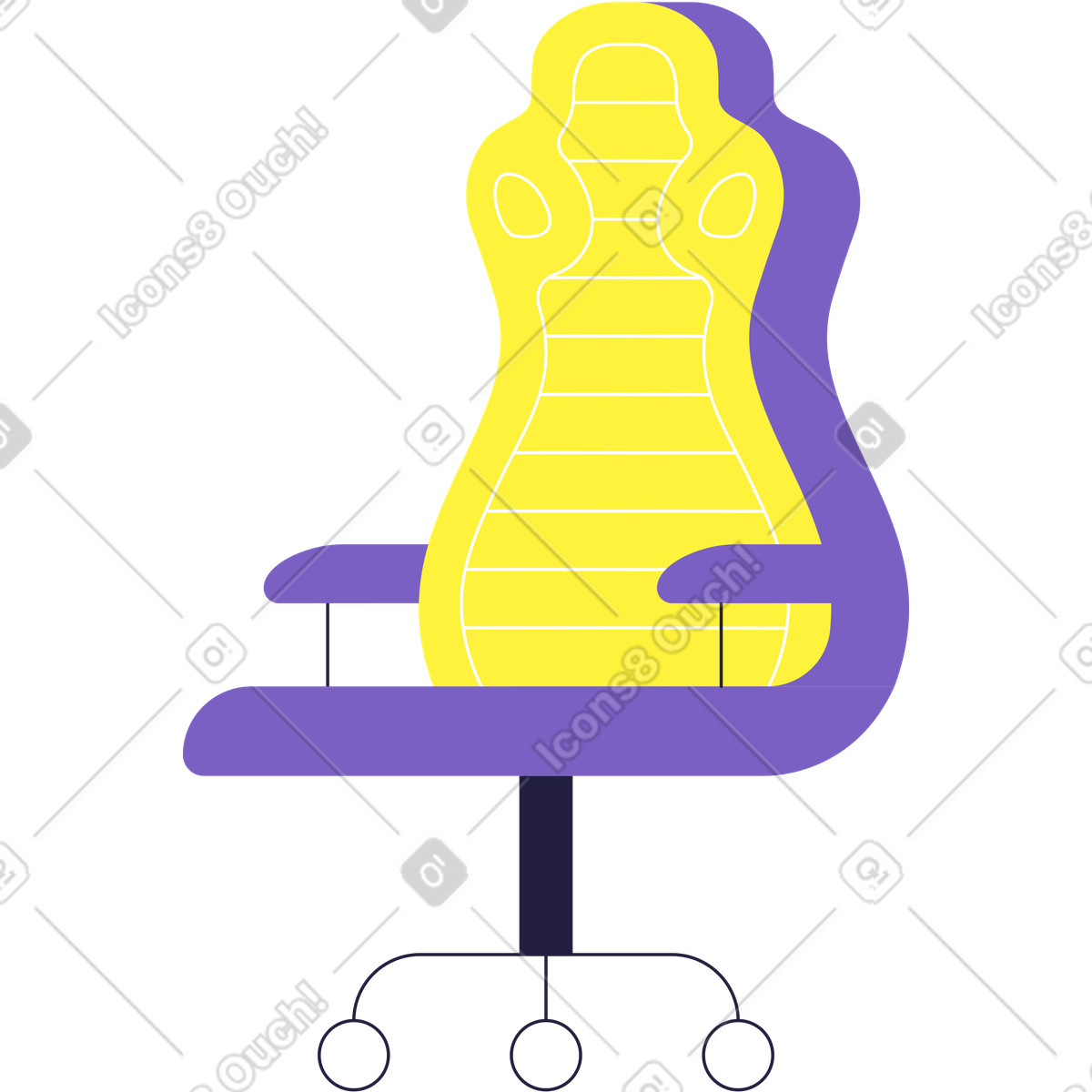 Spielerstuhl-Illustration im Mellow-Stil als Download in PNG, SVG