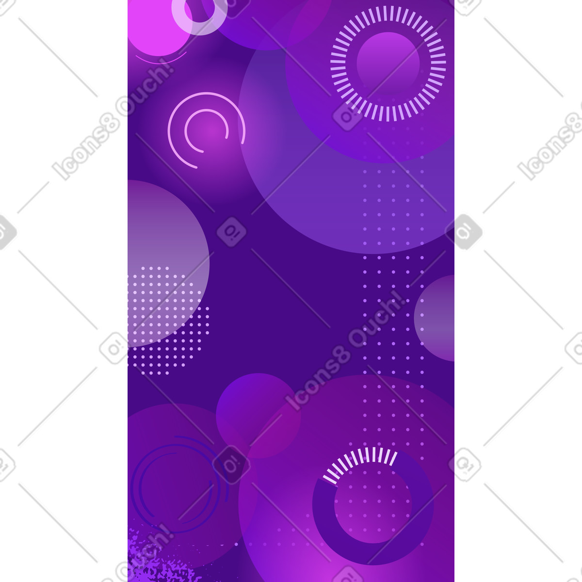 Sfondo viola con macchie e cerchi illustrazione in stile Experimental scarica in PNG, SVG
