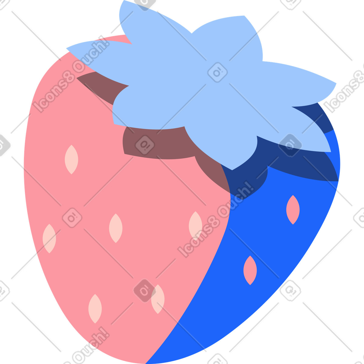 Ilustración Baya de fresa en estilo Editorial a descargar en PNG y SVG