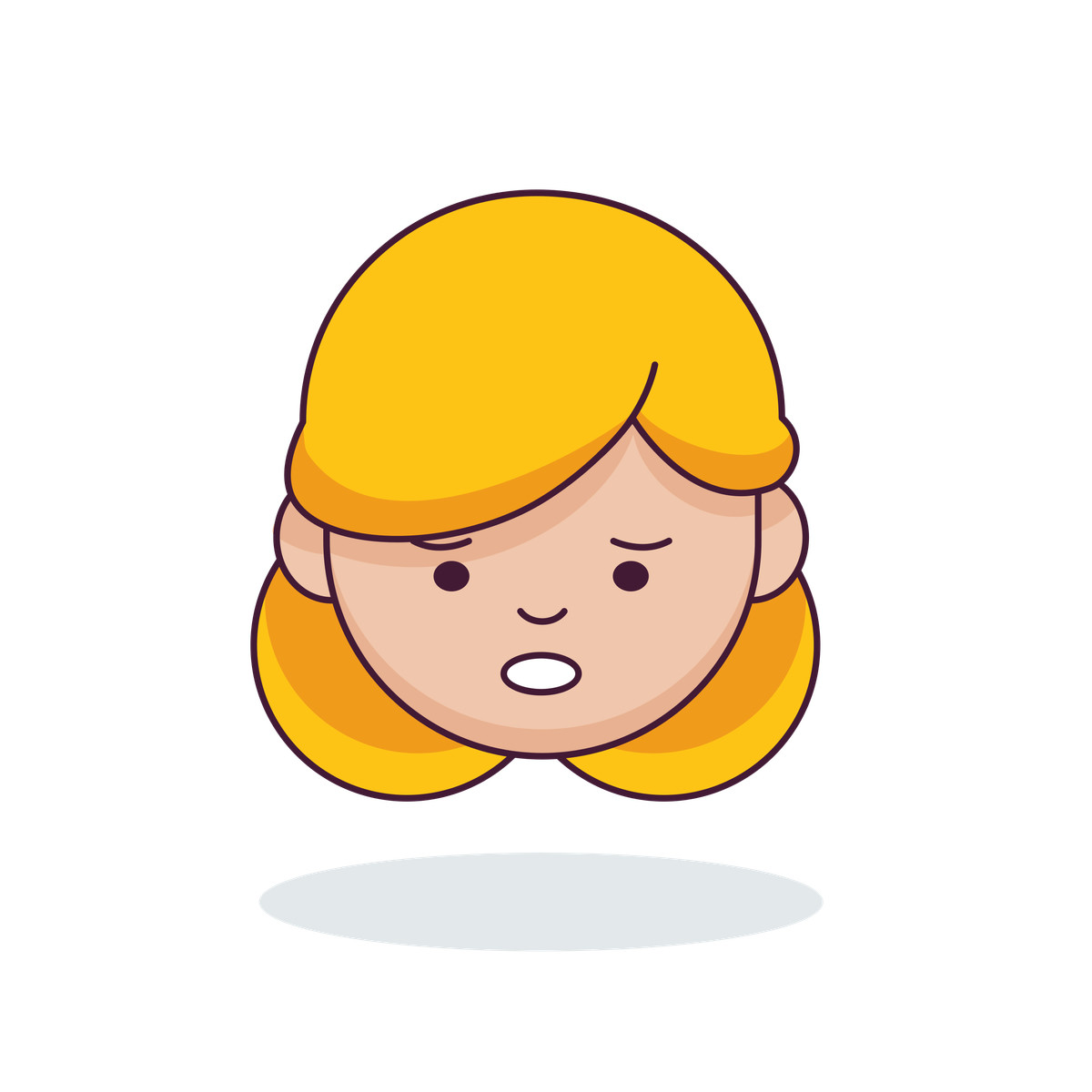 Face with open mouth about to sneeze, uneasy expression and discomfort, illness or seasonal allergy illustrazione in stile Gummy scarica in PNG, SVG