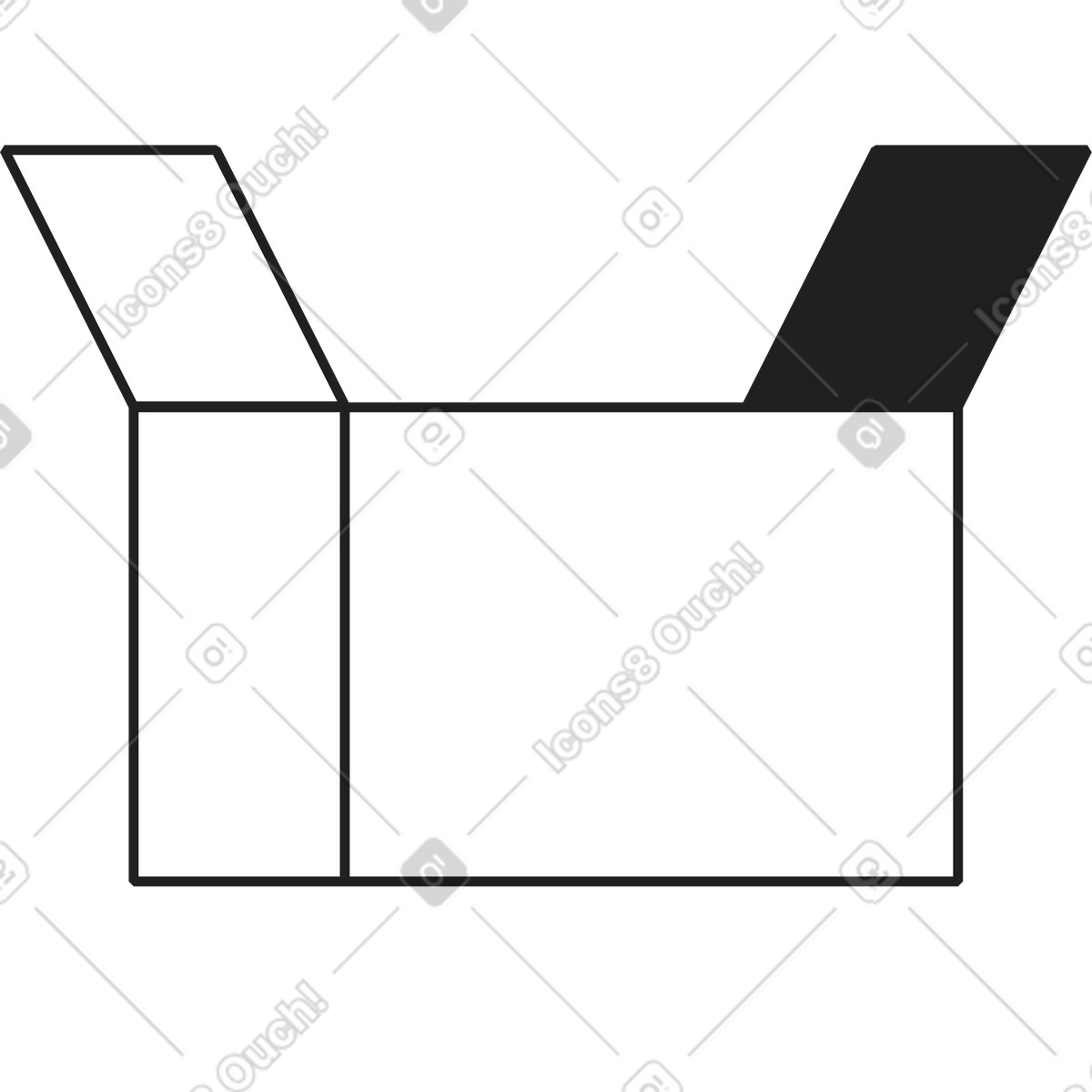 Offene box-Illustration im Dazzle Line-Stil als Download in PNG, SVG