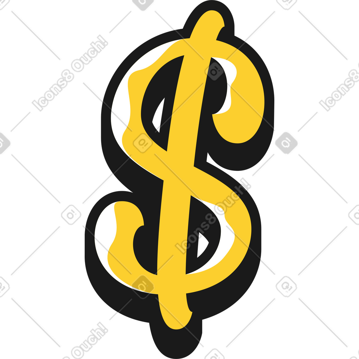 Taxi スタイルの レタリングドル のイラストをPNG、SVG形式でダウンロード