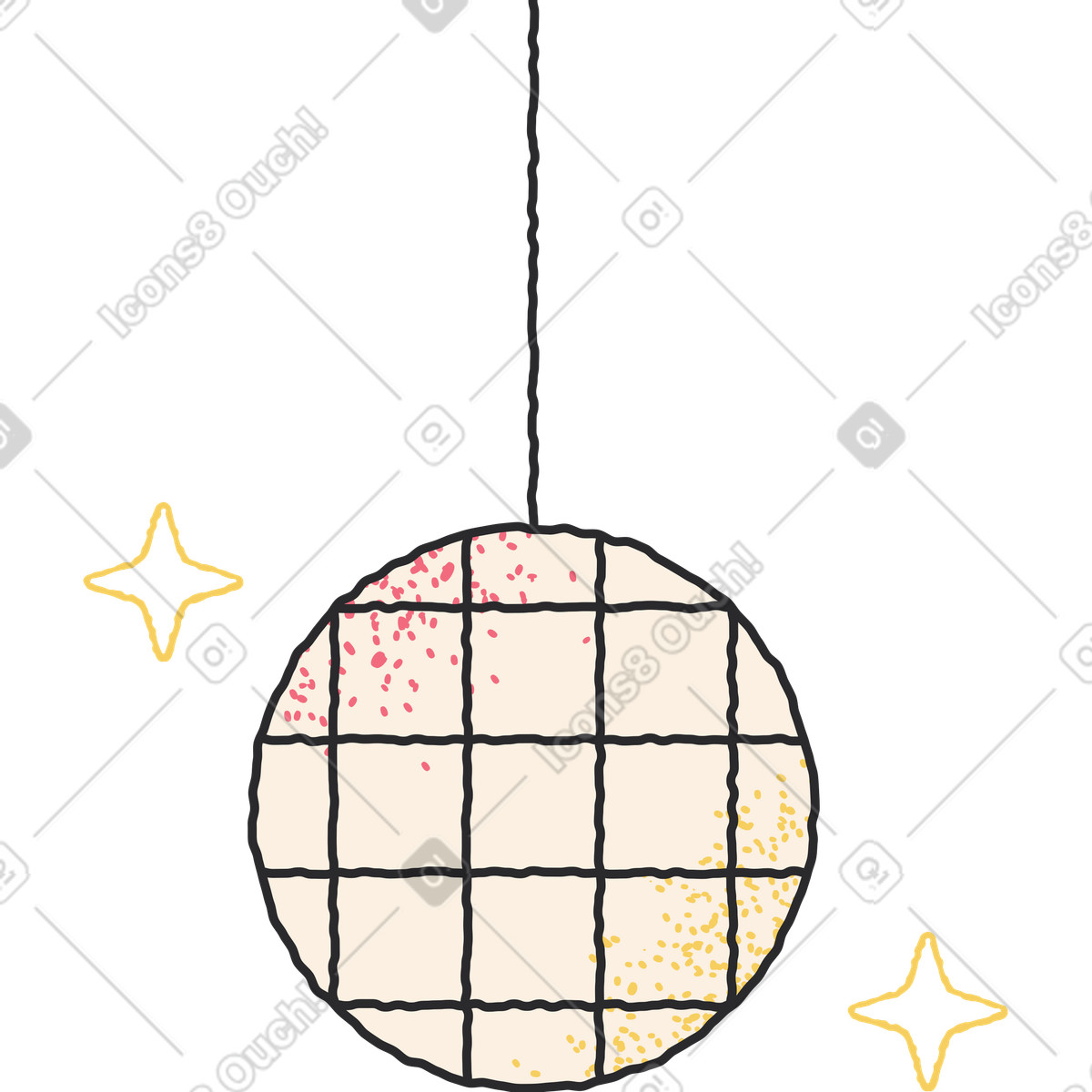 Ilustración Bola de disco en estilo Pablo a descargar en PNG y SVG