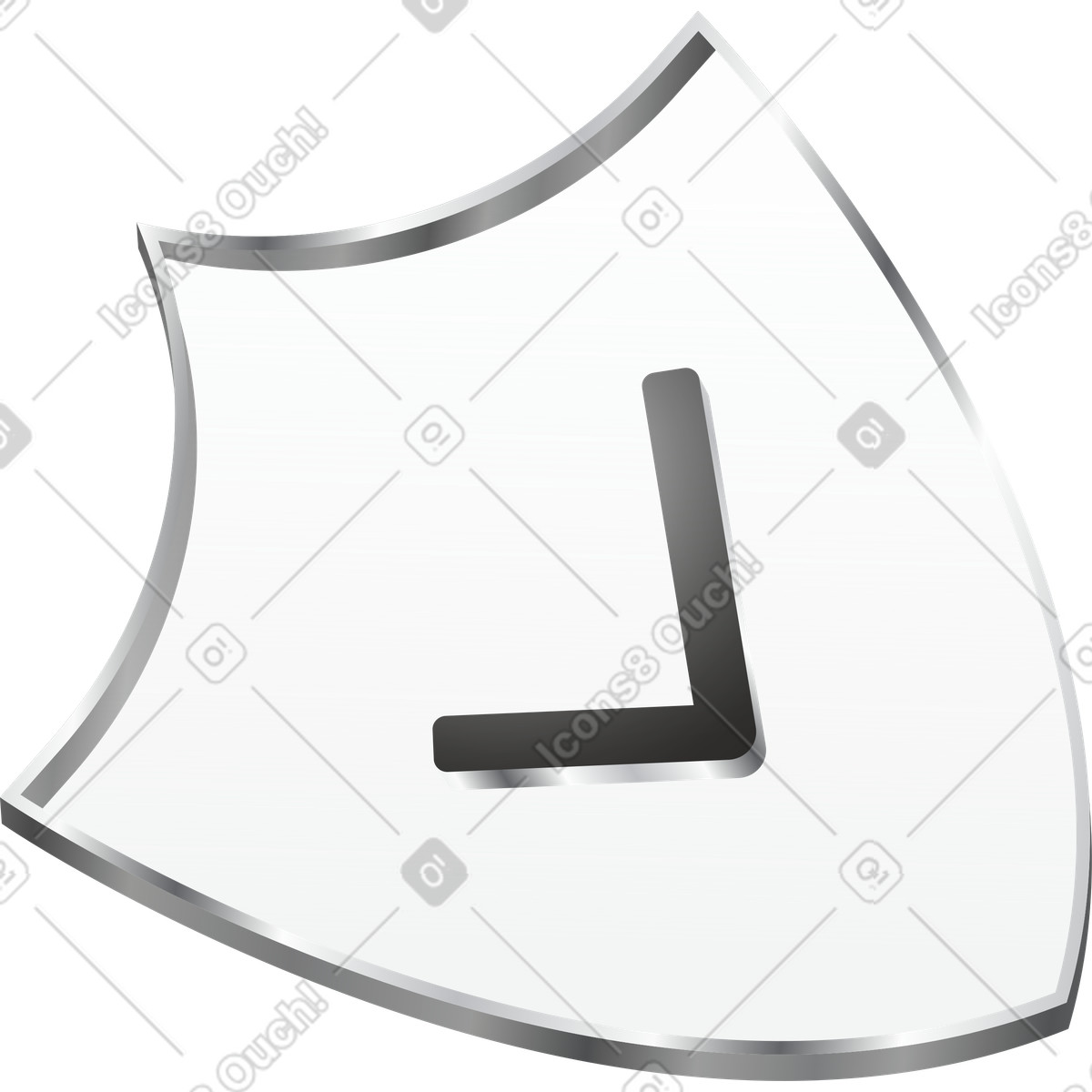 Transparent shield illustration in Token style download in PNG, SVG