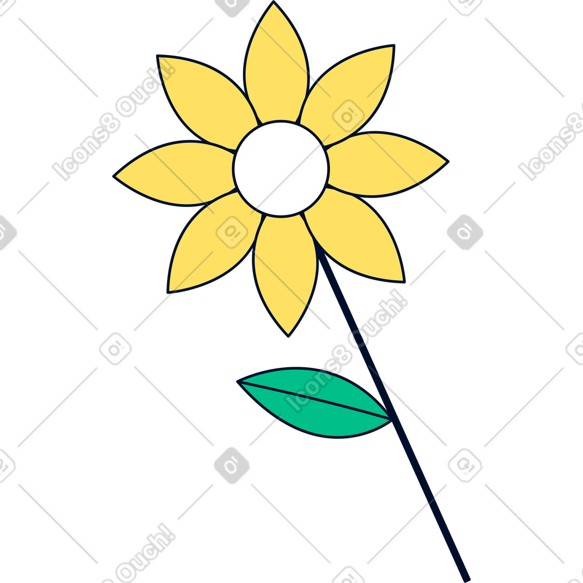 Ilustração de Flor em no estilo Teal para baixar em PNG, SVG