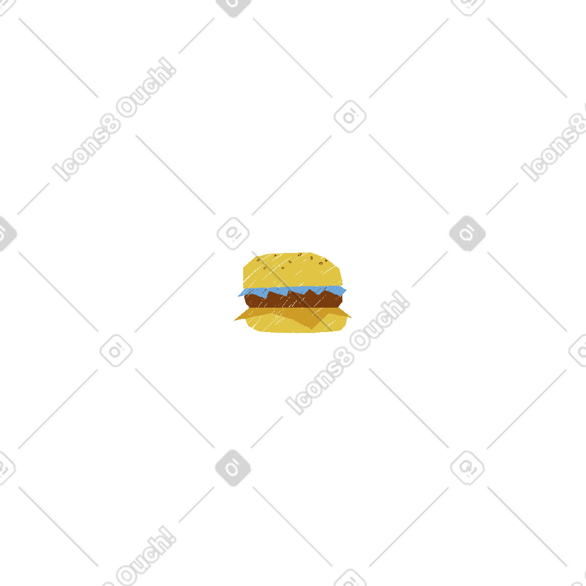 Hamburger illustrazione in stile Sleepy scarica in PNG, SVG