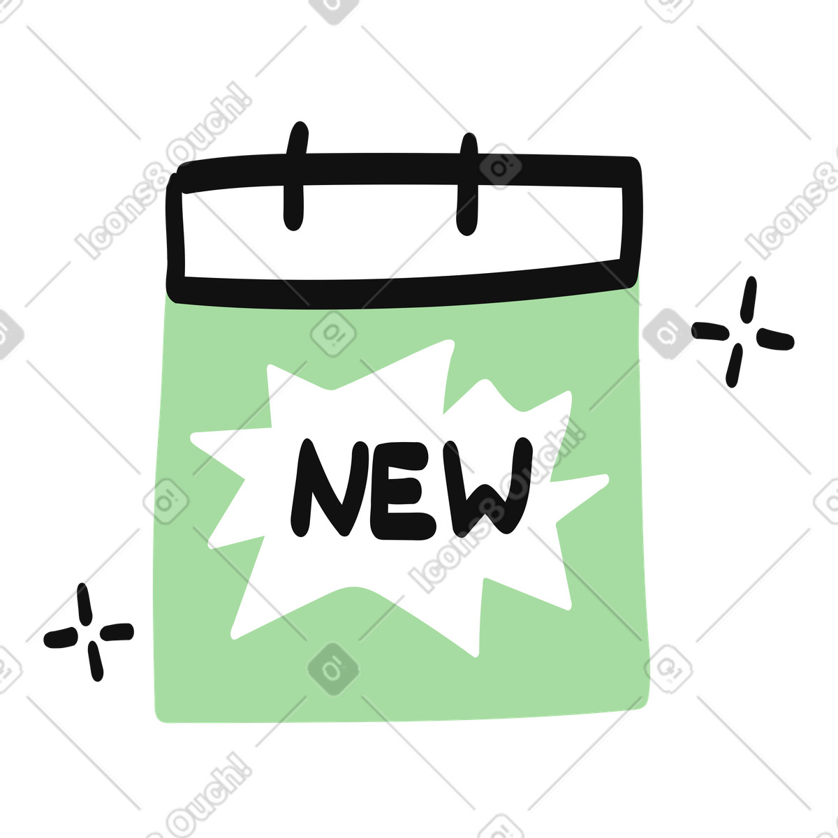 下载 Organic 风格的 Announcement calendar highlighting new message for product launch promotion 插画，支持 PNG、SVG 格式