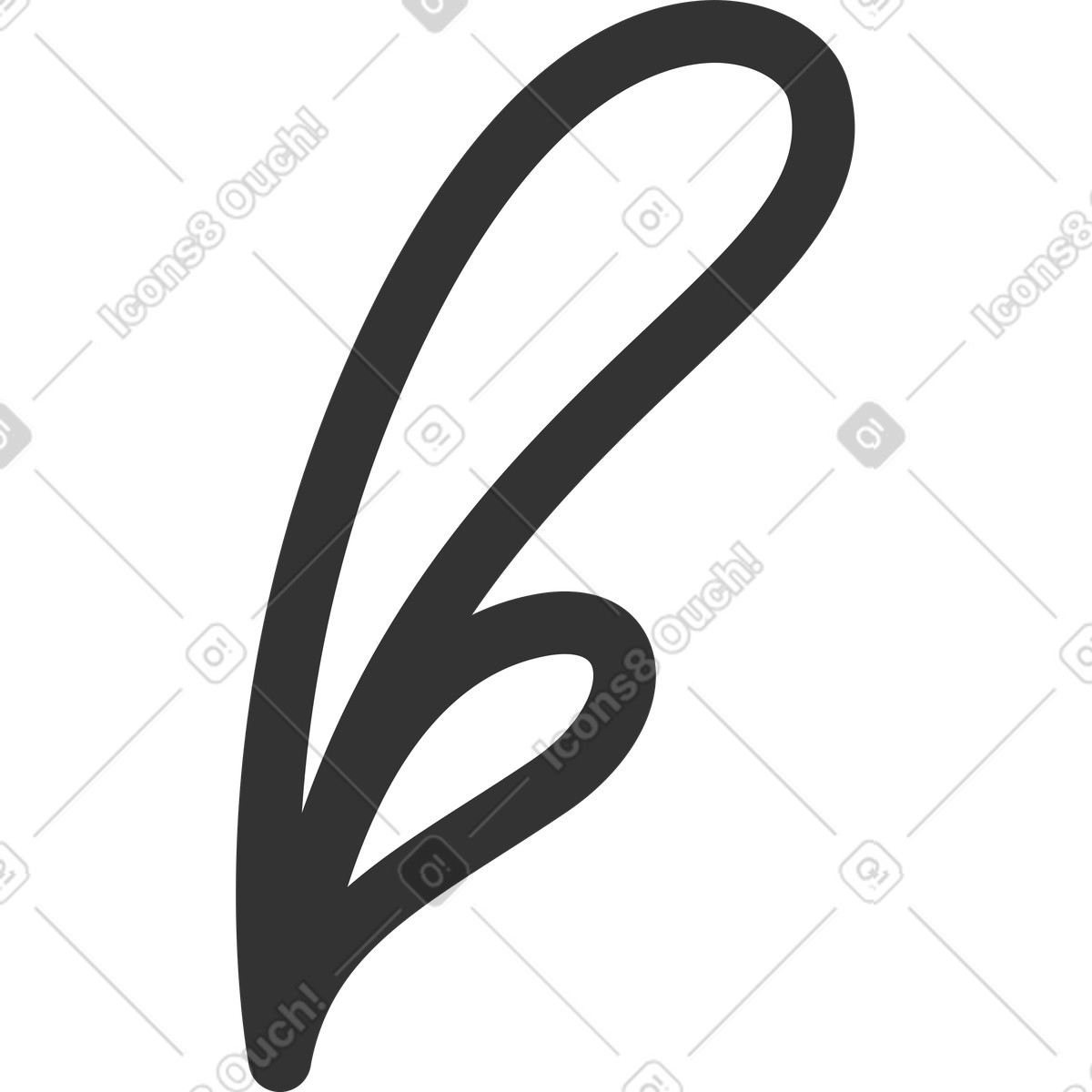 Illustration Two white leaves with thick outline dans le style Crayon à télécharger aux formats PNG, SVG