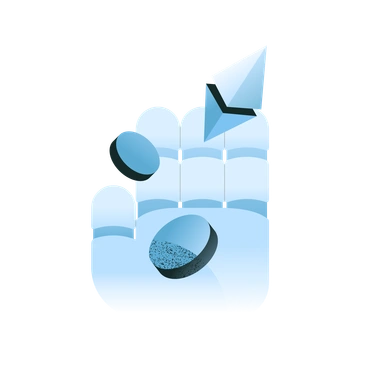 A hand with geometric shapes and textures - Concept style illustration