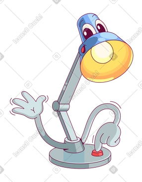 Lamp waving goodbye PNG, SVG