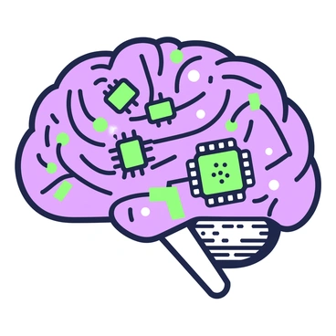 A brain made of interconnected electronic circuits and microchips