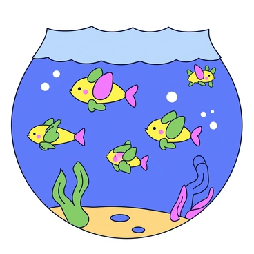 A group of colorful moustiques swimming gracefully in a clear blue ocean. The moustiques have vibrant shades of yellow, green, and pink, with delicate wings shimmering in the sunlight. The ocean water is a deep blue, with gentle waves creating ripples around the moustiques. Small bubbles rise to the surface as they swim, and the sandy ocean floor is visible below, dotted with smooth pebbles and seaweed.