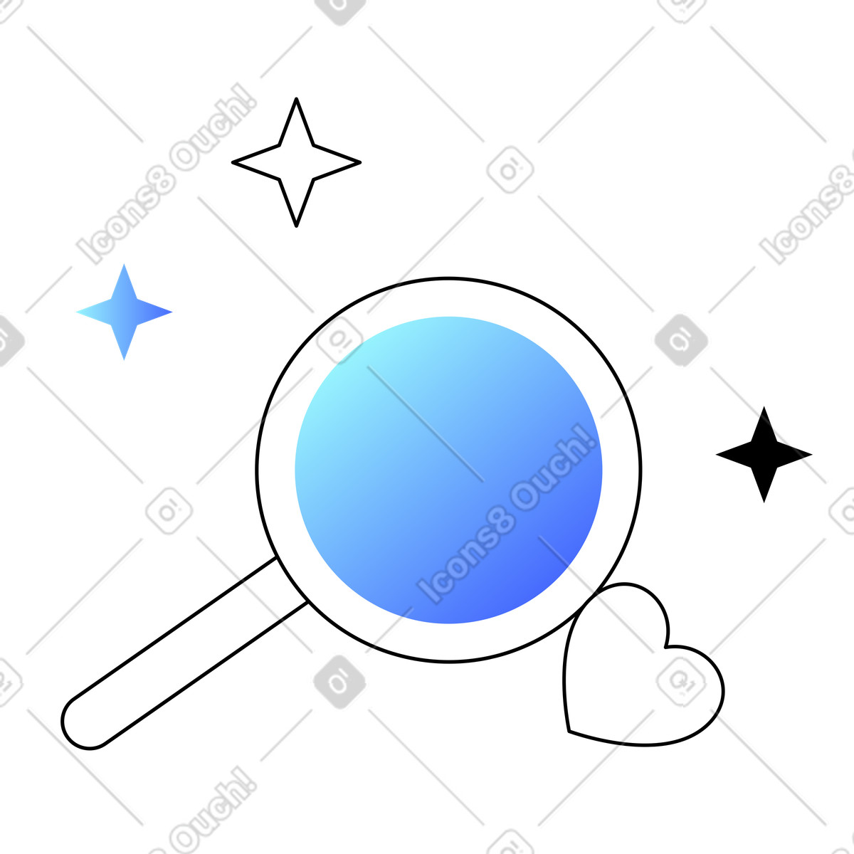 下载 Azure 风格的 搜索收藏夹 插画，支持 PNG、SVG 格式