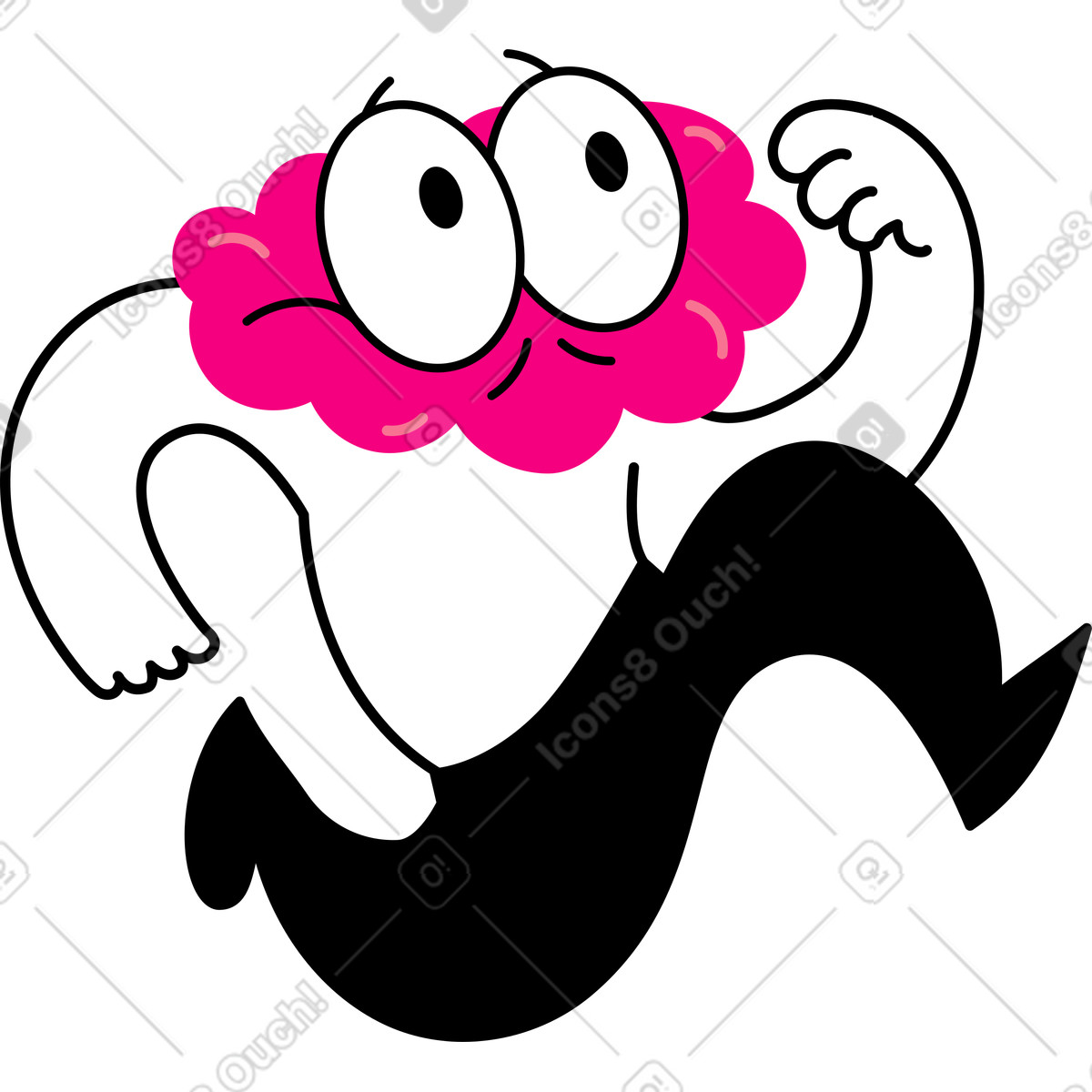 Personaggio con testa rosa che corre illustrazione in stile Giggle scarica in PNG, SVG