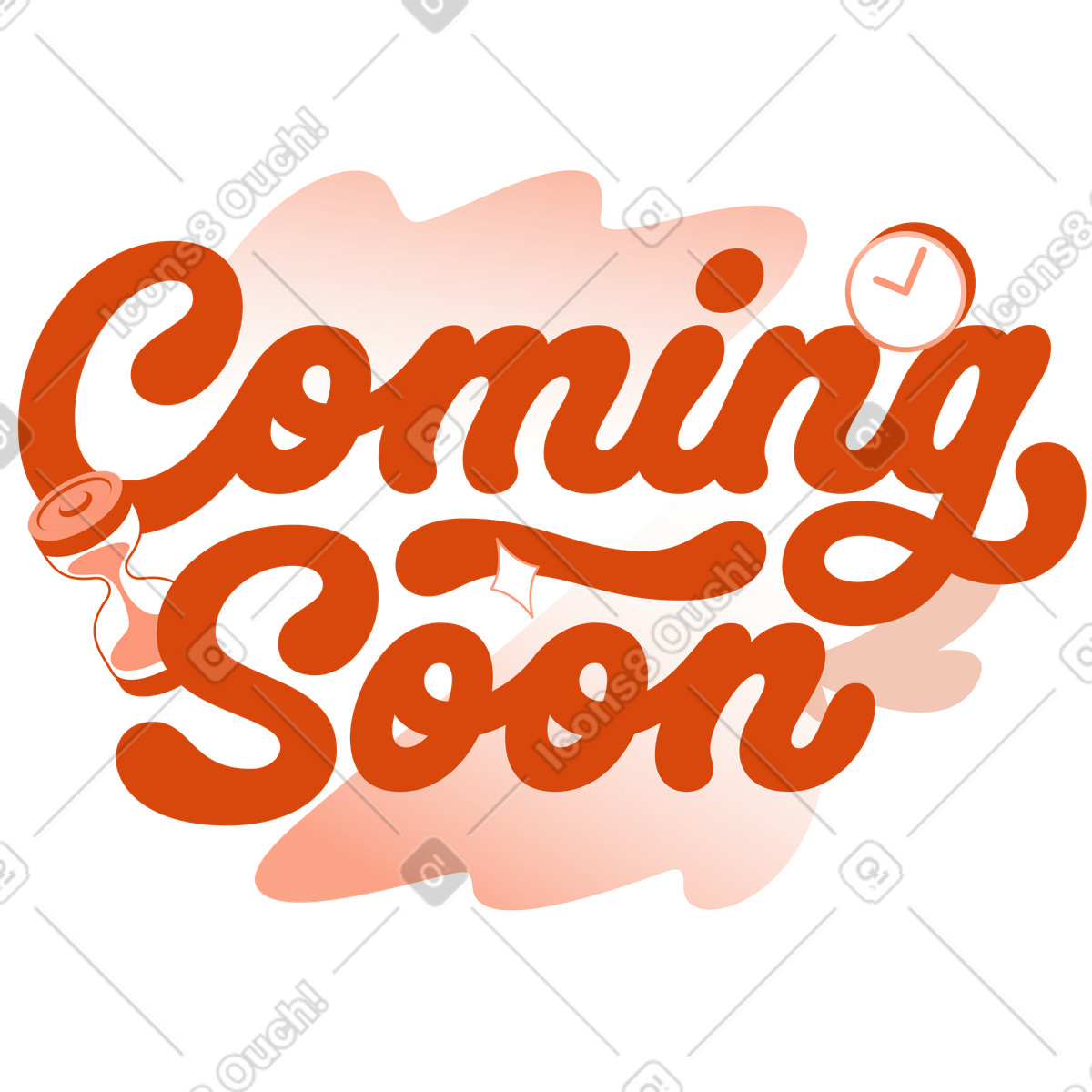 Website placeholder page, Coming soon notification illustration in Orange style download in PNG, SVG
