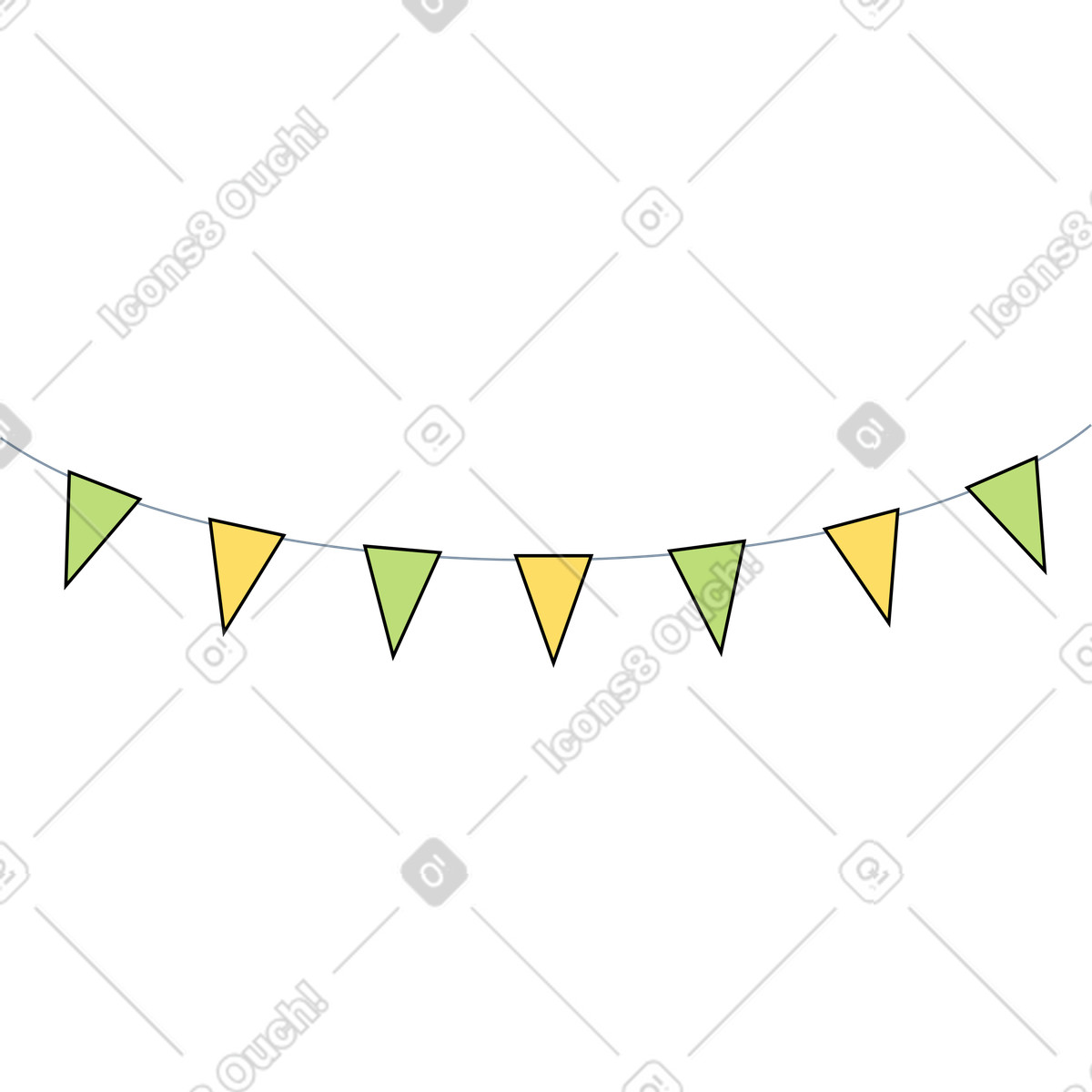 Ghirlanda illustrazione in stile Kindy scarica in PNG, SVG